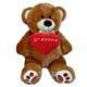 Bear plush toy brown 80 cm with a heart - 80 cm